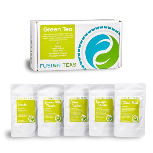 Green Tea Sampler Set, Assortment of Loose-Leaf Green Teas, 5