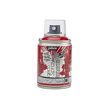 Pébéo - decoSpray - Acrylic Spray Paint - for Indoor and Outdoor Multi Substrate Decoration - Water Based, Low Odour - 100 ml - Glossy Finish - Red Colour