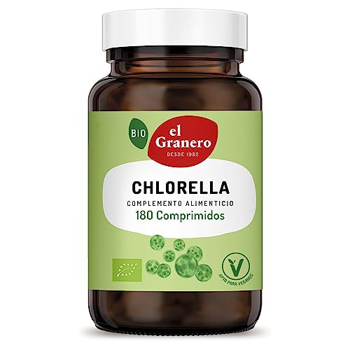 El Granero Integral - Complemento Alimenticio - Chlorella Bio - 180 Comprimidos - A Base de Polvo de Alga Chlorella Ecológica - Efecto Depurativo del Organismo - Rico en Aminoácidos Esenciales