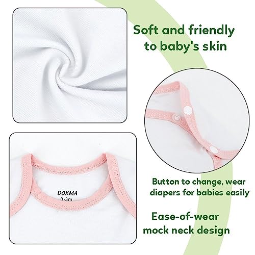 DOKMA Baby-Girls 4-pack Pink Bodysuits, Gift Set for Baby Girl, Newborns and Infants, 0-12months3