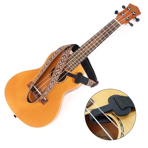 Image of CLOUDMUSIC Ukulele Strap Clip On No Drill J Hook For Soprano Concert Tenor Baritone(SH96)