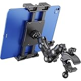 OHLPRO Mic Stand Tablet Holder, 360° Adjustable iPad & Phone Mount with Clamp, Fits 5–17' Devices, Sheet Music Stand Holder for iPad Pro 12.9 Air Mini, Black