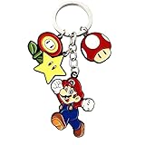 Twin Six Supe Mario Keychain, Anime Cartoon Cosplay Zinc Alloy Key Chains, Gifts for Women, Men, Girls and Boys (8)
