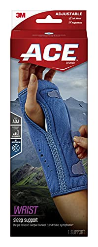 ACE Brand Night Wrist Sleep Support, Adjustable Wrist Brace, Cushioning Beads and Palmar Splint, Sleep Support for Left and Right Wrist, One Size Fits Most #1