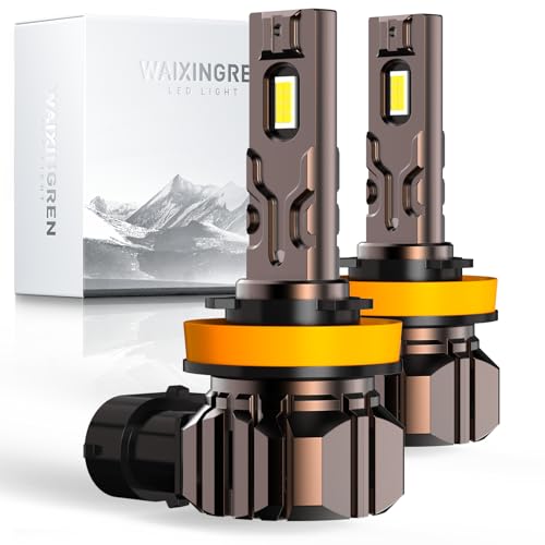 WAIXINGREN H11 Led Headlight Bulb 6500K Cool White 60W 26000LM H11 Headlight Bulb Led with Fan No Adapter Required Plug and Play Easy Installation Pack of 2 (H11/H8/H9)