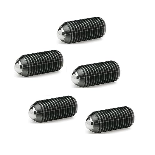 Ganter Normelemente GN 615.3-M8-KS 3-M8-KS-Federnde Druckstücke mit Innensechskant, Schwarz, Gewinde d1: M8, 5 Stück