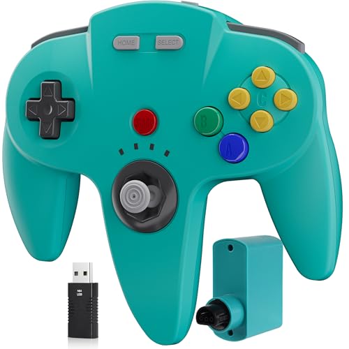 Image of SAFFUN Wireless N64 Controller Made for Switch 1 & 2, N64 Console, (Cyan)