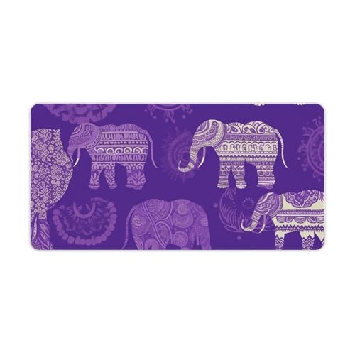 Tapis de souris imperméable grand format motif éléphant violet