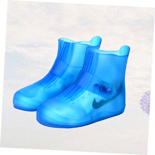 Cubiertas antideslizantes para calzado jojofuny, 1 par, resistentes al desgaste, para lluvia, para hombres y mujeres, para actividades al aire libre, color azul miniatura 3