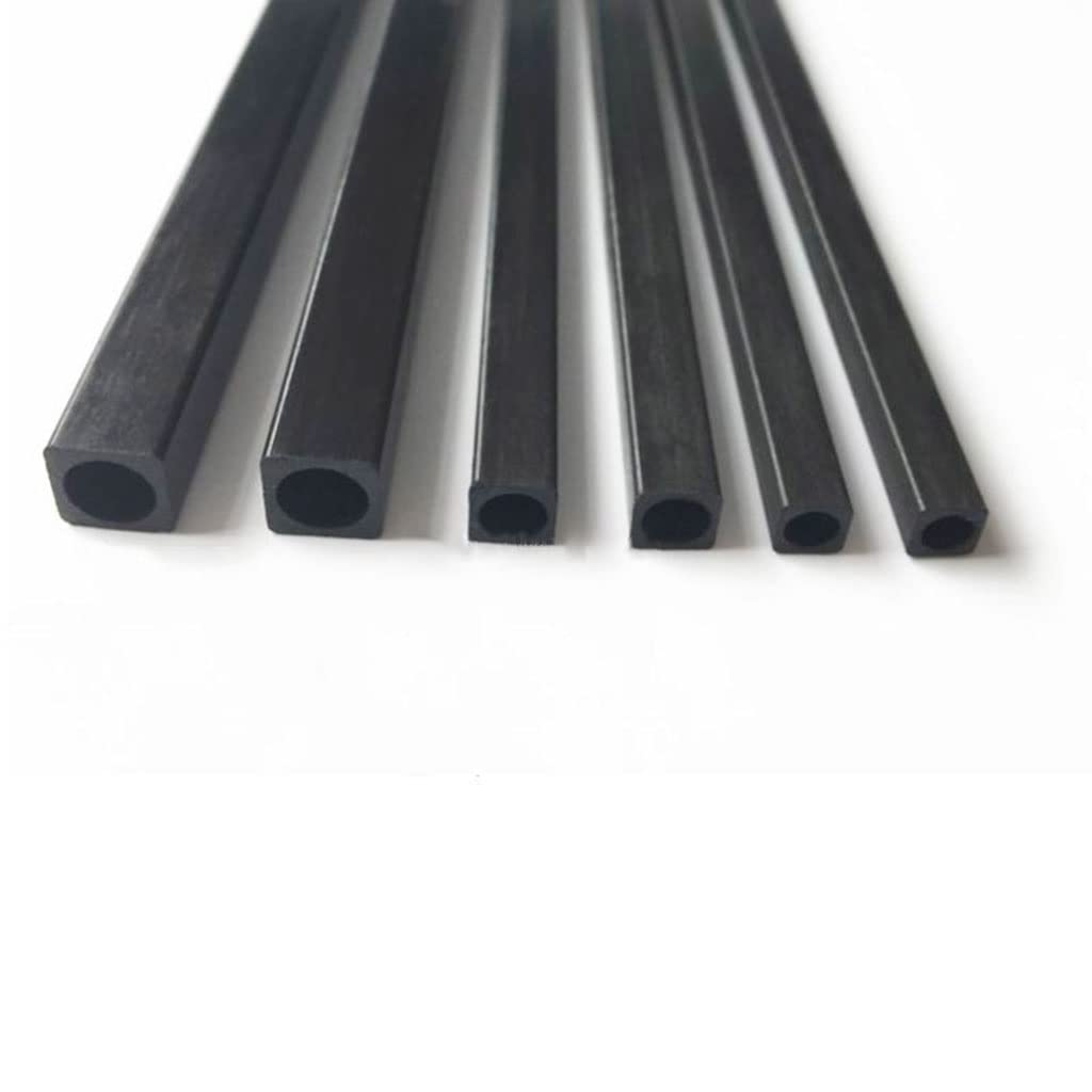 4 szt. Kwadratowa rura z włókna węglowego 500 mm o wysokiej wytrzymałości, lekka rama DIY, ramię podwozia latawca(10x10x8.5mmx500mm)