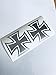 Schönheits Shop 2x Eiserne Kreuz Silber Metallic Iron Cross Sticker Auto Aufkleber Tuning Oldschool