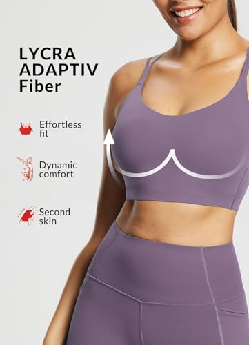 Image of baleaf everleaf Women's Sports Bra Longline, Molded Cup Yoga Bra Thin Strap Low Impact Workout Crop Tank Tops
