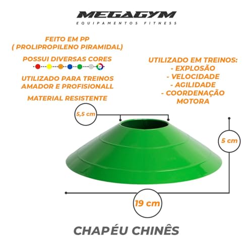 Kit Funcional Agilidade 05 Chapéus 05 Cones E Escada Agilidade Com 7 Degraus