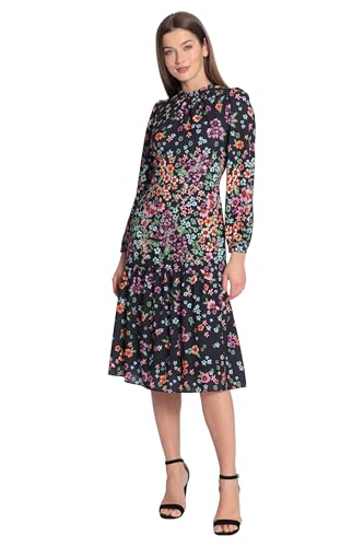 Image of Maggy London Women's Maggy London Women's Dresses Long Sleeve Ruffle Mock Neck Dress