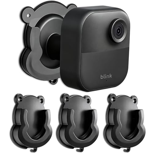 Image of 3 Pack Blink Camera No Drill No Screws Wall Mount Bracket, Strong Adhesive Wall Mount for Blink Outdoor 4, Outdoor 2K+, Mini, Mini 2K+, Ring Indoor Cam-Black