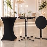 Onbest Stehtisch klappbar – mit festlicher Husse – 110cm...