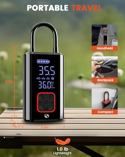 SERVOMASTER Draagbare luchtcompressor voor banden, draagbare mini-compressor, 150 psi - Afbeelding 3