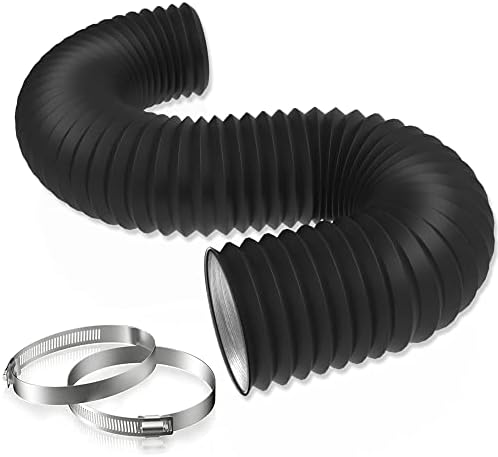 Ventifan Vent Hose Flexible Aluminum Foil Air Ducting for HVAC Ventilation Fan,Black (6 Inch 8ft)