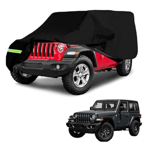 Copriauto Impermeabile per Wrangler 2 Porte - Anti UV Esterno Interno per CJ YJ TJ e JK - Completo per Garage a 2 Porte - Copertura per Tutte Le Stagioni