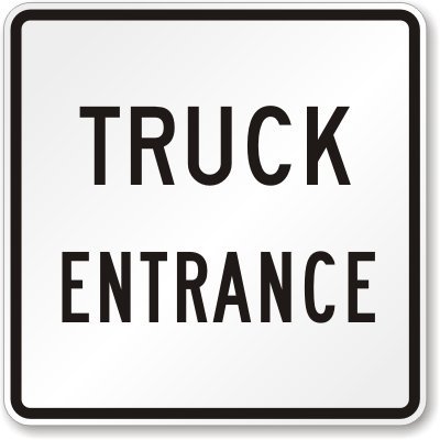 SmartSign 'Truck Entrance' Sign | Heavy-Duty Engineer Grade Reflective Aluminum, 24x24 inches, Weatherproof Industrial Safety Signage - Made in USA