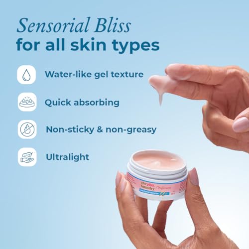 Image of The Pink Foundry Waterlight Gel Moisturiser with 72 hours of hydration | Travel Size with 1% Hyaluronic Acid & 1% Saccharide Isomerate | Lightweight & Non-Sticky Moisturiser | 20 ml
