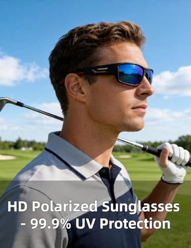 Image of PUKCLAR Sports Polarized Sunglasses for Men Women Driving Sunglasses Cycling Running Fishing Goggles Unbreakable Frame