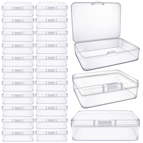 Image of 22 Pieces Plastic Organizer Cases with Hinged Lid, Small Transparent Storage Containers for Bead, Hardware, Tiny Earrings (2.55 x 1.77 x 0.78 Inch)