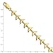 Solid 14k Yellow Gold Whale Tail Bracelet - with Secure Lobster Lock Clasp 7