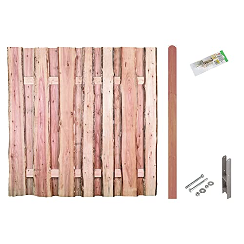 Holz-Zaun Dresden | Erweiterungsset mit Montagematerial & 1 Stk. Sichtschutz-Zaun 180x180 cm & 1 Pfosten 9x9x190 cm | ca. 1,89 lfdm. | Bohlenzaun | Gartenzaun | Bretterzaun | Sichtschutz Lärche