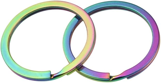 35mm/1.38” Rainbow Color Flat Key Chain Rings Metal Split Ring for Home Car Keys Organization DIY (20) image 5