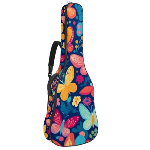 Sac pour guitare acoustique housse guitare électrique basse et ukulélé 104 cm imprimé papillons
