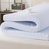 WhatsBedding Memory Foam Mattress Topper, Soft Egg Crate Mattress Topper with Breathable Cover for Back Pain Relief, CertiPUR-US Certified