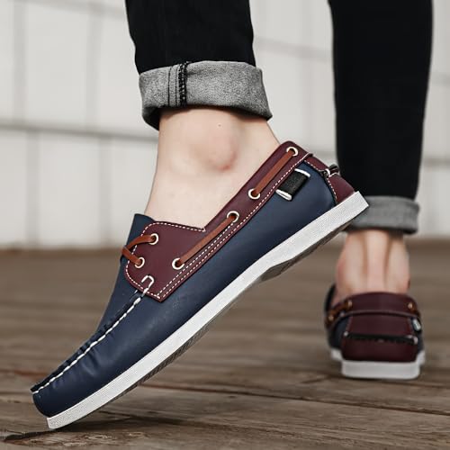 Men's Loafers, Casual Lace-up Shoes Suitable for All Seasons, Large Size Round Toe Design, Rubber Sole, PU Outsole, Retro Style, Suitable for Daily Wear, Business and Office Settings.2