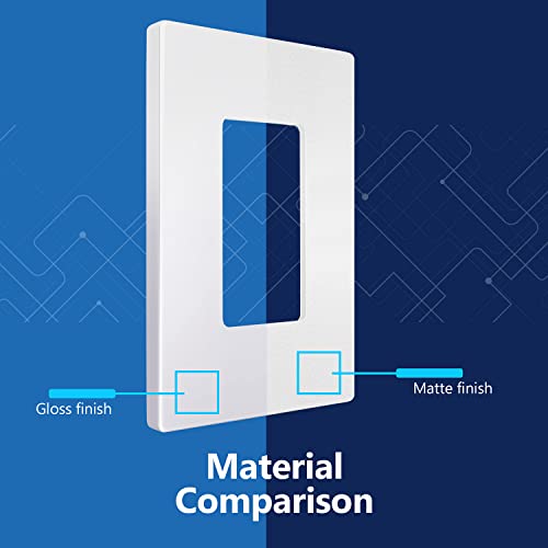 Image of LIDER Decorator Switch Cover, Screwless Wall Plate, Mid-Size 1-Gang 4.88 inch x 3.11 inch, LSWP-31M-W10P, UL Listed, Thermoplastic, Matte White, 10-Pack