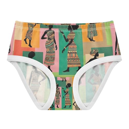 Retro Women Colorful Toddler Girl Undies, Cotton Girls Underwear, 2T–8 Years