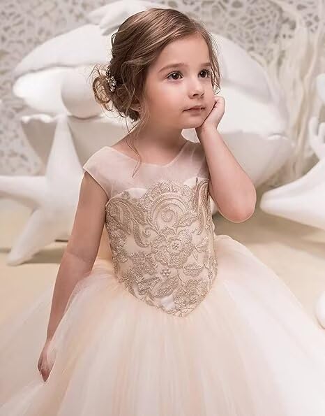 Flower Girl Dress for Wedding Girls Lace Fancy Dress Formal Dress Tulle Girls Ball Gown Kids Pageant Party Dress4