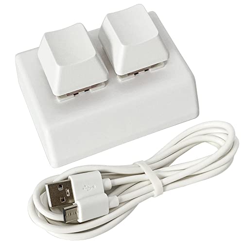 QINIZX USB 2-Key Mini Keypad One-Handed Mechanical Gaming Keyboard Programmable USB-C Keypad for Windows Mac OSU HID Programming Macro Keys RGB LED Backlit