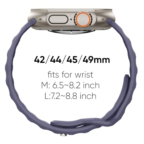 Image of Sport Bands 6-Pack Compatible with Apple Watch Ultra 3 /2 Band 49mm 46mm 45mm 44mm 42mm, Wide Soft Silicone Wristbands Waterproof Strap Men for iWatch Series 11 10 9 8 7 6 5 4 3 SE Ultra