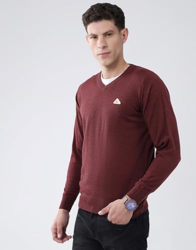 Image of Monte Carlo Men's Regular Fit Pullover | Solid V Neck Style | Full Sleeves Pull On | Warm & Stylish Winter Fashion Sweater | Winter Sweater for Men's
