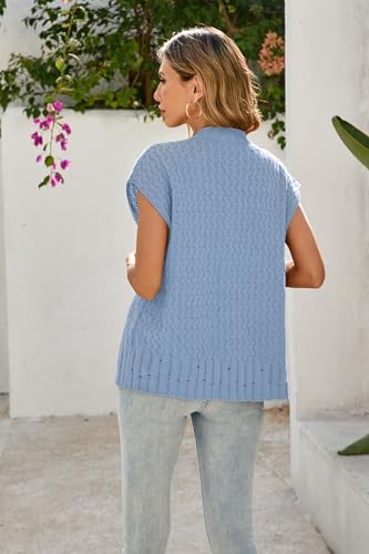 Image of Cakulo Womens Cable Knit Sweater Vest 2025 Oversized Sleeveless Button Down Summer Cardigan Sweaters Tops