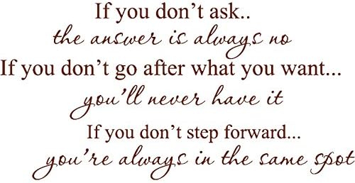Picniva Decalgeek if You Don't Ask Vinyl Wall Art Brown17'' X 34''