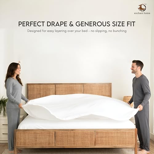 Image of 500 TC Pure Cotton King Size Flat Bedsheet (108 x 108 Inches) | Premium Percale Weave | Soft, Breathable and Durable | Plain Solid Bed Sheet Only (No Pillow Covers) - White