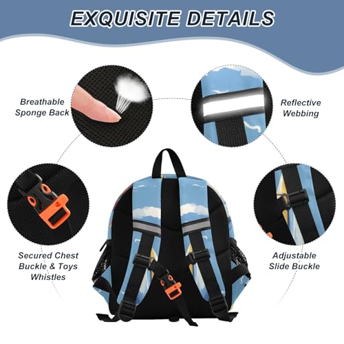Kid's Backpack for Boys & Girls Toddler Bag Boats in A Vast Ocean Backpack with Safety Leash3