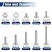 370Pcs #6-32 Pan Head Machine Screws Nuts Washers Assortment Kit, 3/16 to 1 inch Long Machine Screws, 304 Stainless Steel Screws Assorted Kit for Household Repairs, UNC Full Thread, Phillips Drive