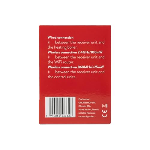 Smart-Thermostat PNI CT410 PRO kabellos, mit WLAN, Steuerung von 2 Zonen über das Internet, für Heizanlagen, Pumpen, Magnetventile, TuyaSmart APP, Hysterese 0,2 Grad C, White