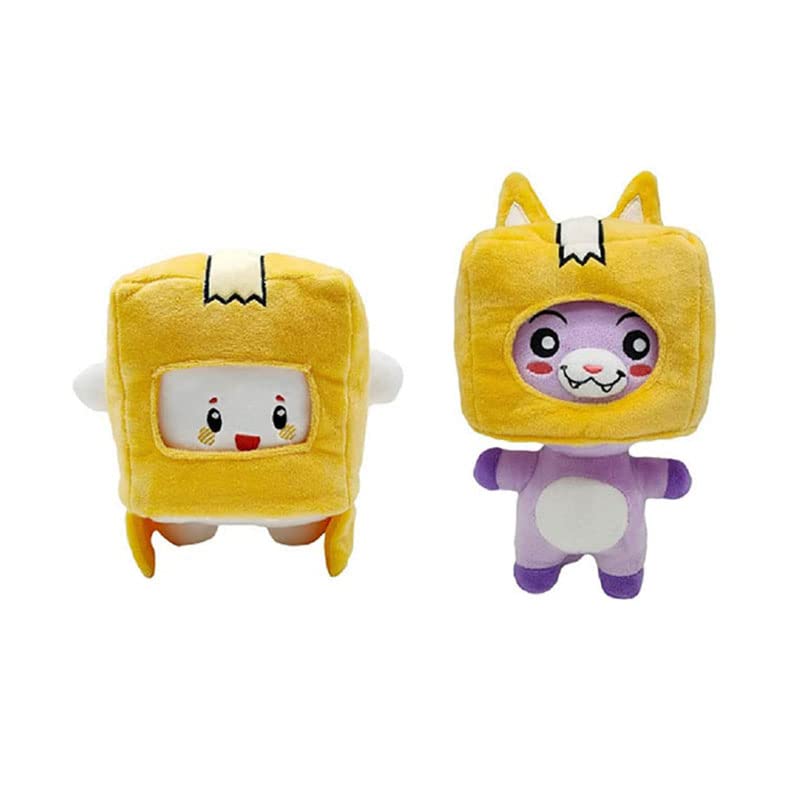 Benolls 2 Pcs Boxy and Foxy Plush Stuffed Animals Anime Figure Doll Toys Soft Cartoon Plushies Removable Hat Cute Plush Pillow Gift(Foxy+Boxy)