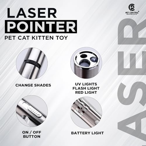Image of Cat Laser Toy for Indoor Cats | 3-in-1 Interactive Laser Pointer | USB Rechargeable | Multi-Pattern Light Modes | Portable Pet Exercise Toy with Health Check Light