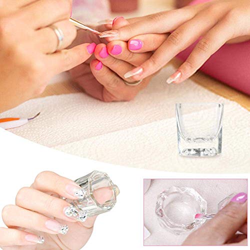NAILWIND Dappen Dish Cups for Nail Art Acrylic Liquid - Clear Glass Nail Monomer Liquid Bowl Dampen Dish Acrylic Powder Holder, Acrylic Glass Jar for Nails (pack of 4) - Image 6