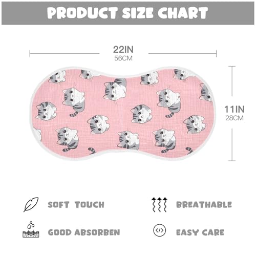 vvfelixl Baby Burp Cloths Cartoon Cheese Cat Baby Newborn Cotton Burping Cloths Set Babys Washcloths 4 Pack2
