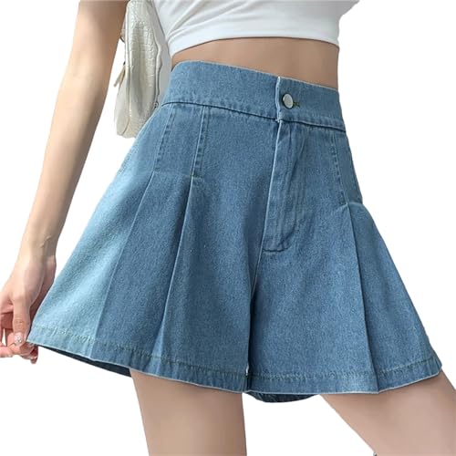 Short en jean pour femme taille haute confortable qui ne serre pas le ventre